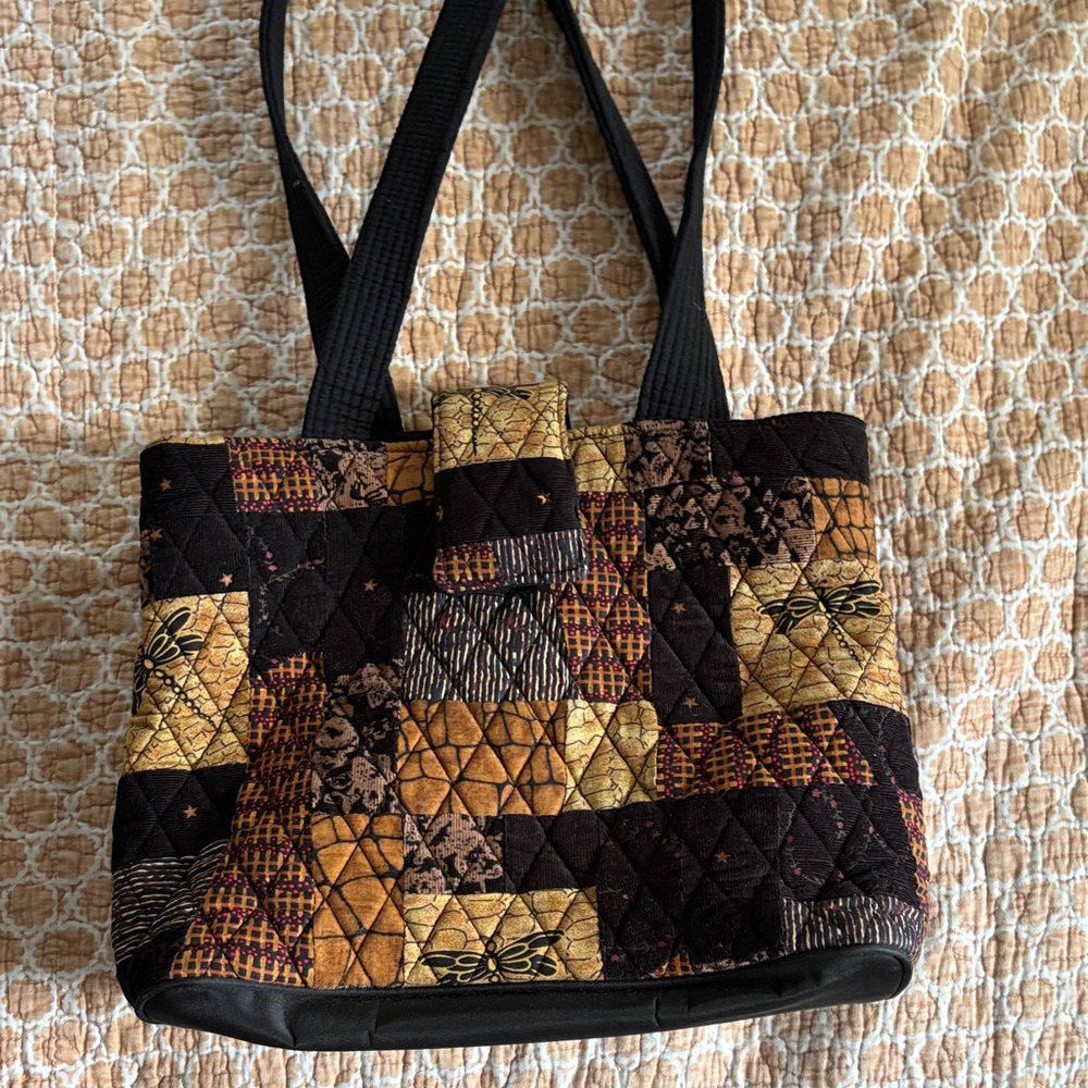 Unk Patchwork Tote Bag - Black, Brown, Gold
